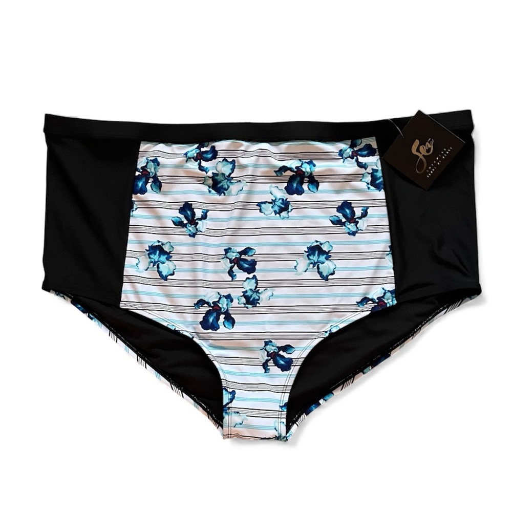 Sea Swimwear Bikini Bottom Floral Striped Swimming Summer Plus Size 4X